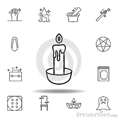 magic candle outline icon. elements of magic illustration line icon. signs, symbols can be used for web, logo, mobile app, UI, UX Cartoon Illustration