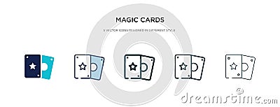 Magic cards icon in different style vector illustration. two colored and black magic cards vector icons designed in filled, Vector Illustration