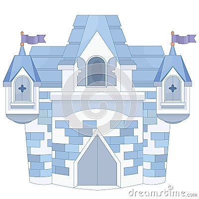 Cinderella Magic Castle tower gate kingdom Vector Illustration