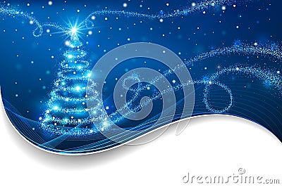 The Magic Christmas Tree Vector Illustration