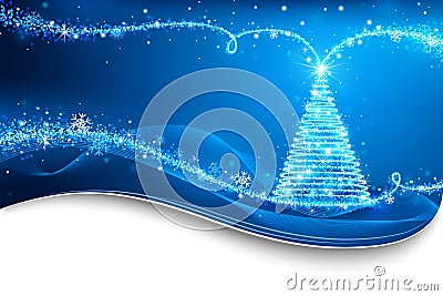 Magic Christmas Tree Vector Illustration