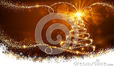 Magic Christmas Tree Vector Illustration