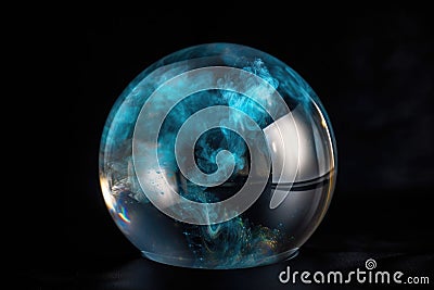 magic crystal ball, with nebulous clouds swirling within its sphere Stock Photo
