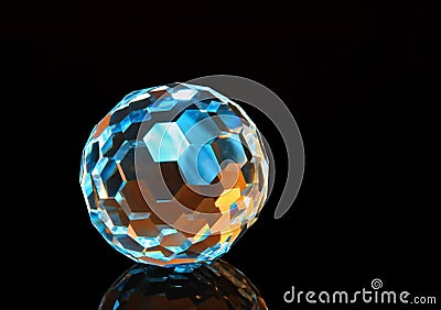 Magic cut crystal sphere 3 Stock Photo