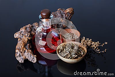 Magic elixir, herbs Stock Photo