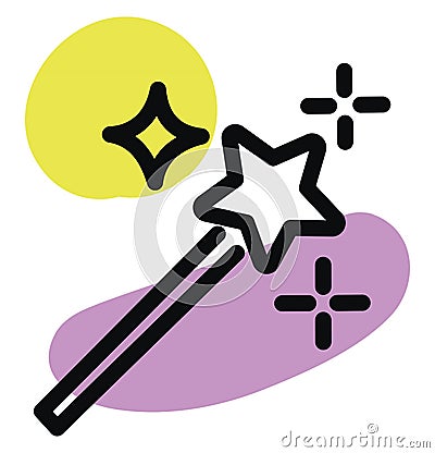 Magic fairy wand, icon Vector Illustration