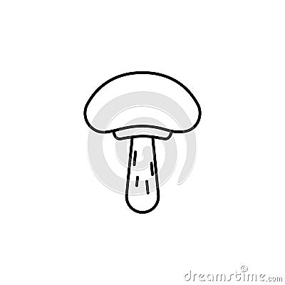 Magic food mushroom outline icon. Signs and symbols can be used for web, logo, mobile app, UI, UX Vector Illustration