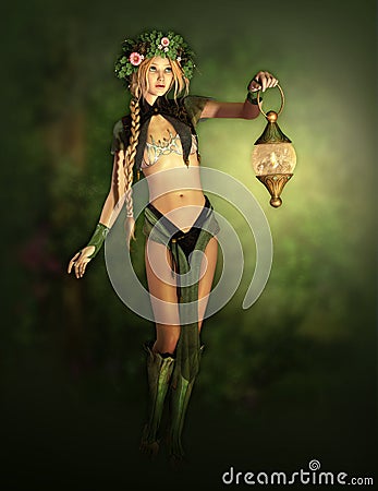 Magic Forest Fairy Stock Photo