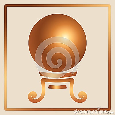 Magic fortune telling crystal ball of divination line vector illustration. Vector Illustration