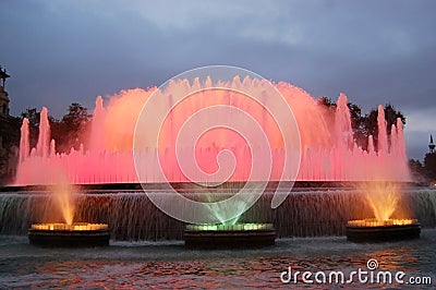 Magic fountain of Barcelona Stock Photo