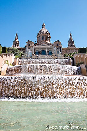 Magic Fountain, Montjuic, Placa Espanya, Barcelona Editorial Stock Photo