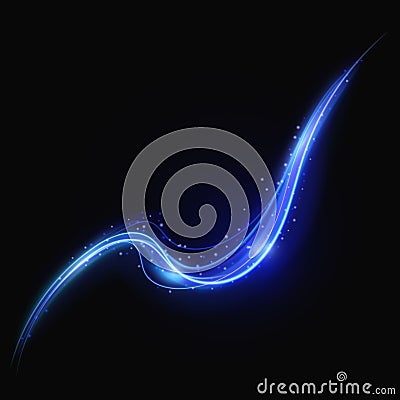 Magic futuristic blue lamp light effect. Vector wave Vector Illustration