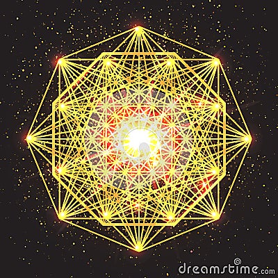 Magic geometry sign. Abstract sacred geometry. Vector Illustration