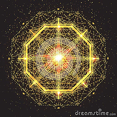 Magic geometry sign. Abstract sacred geometry. Vector Illustration