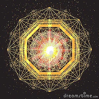 Magic geometry sign. Abstract sacred geometry. Vector Illustration