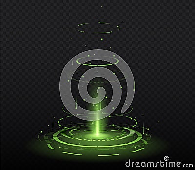 Magic green portal Vector Illustration