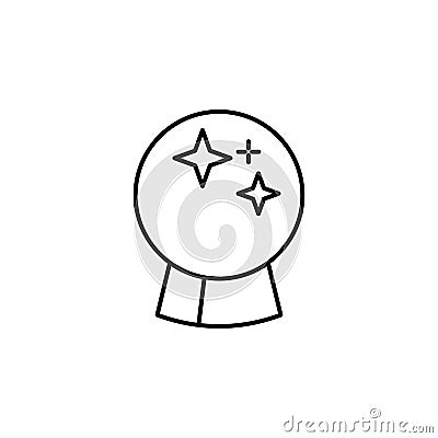 Magic halloween ball outline icon. Signs and symbols can be used for web, logo, mobile app, UI, UX Vector Illustration