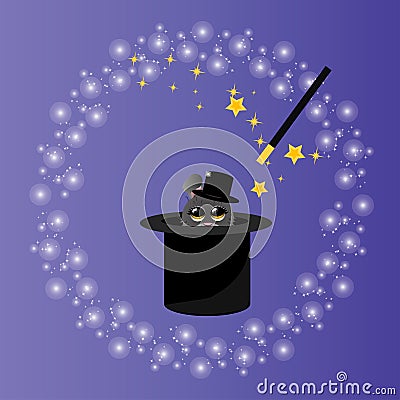 Magic hat, bunny ears Vector Illustration