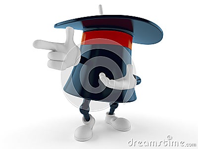 Magic hat character pointing finger Cartoon Illustration