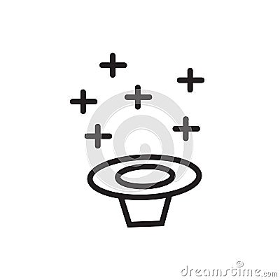 Magic hat icon vector sign and symbol isolated on white background Vector Illustration