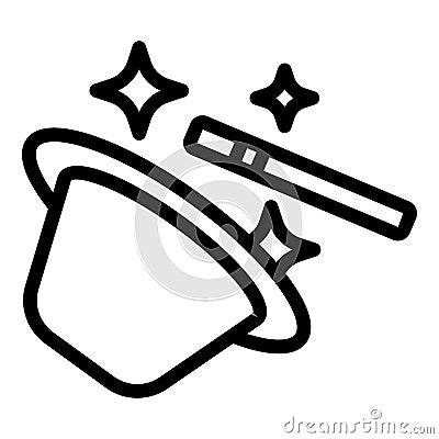 Magic hat trick icon outline vector. Wizard top Vector Illustration