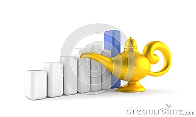 Magic lamp with chart Stock Photo