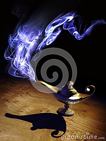 Magic lamp Stock Photo