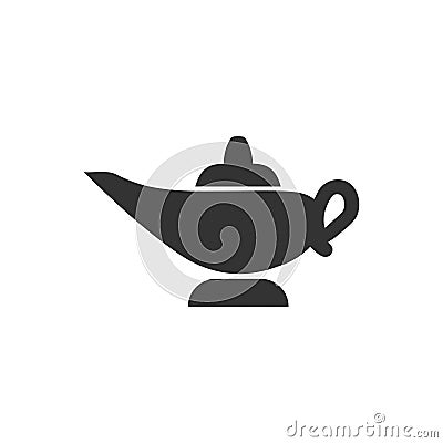 Magic lamp icon flat Vector Illustration