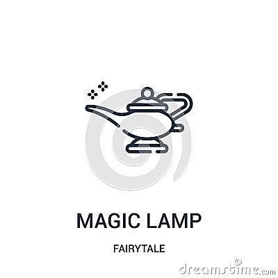 magic lamp icon vector from fairytale collection. Thin line magic lamp outline icon vector illustration Vector Illustration