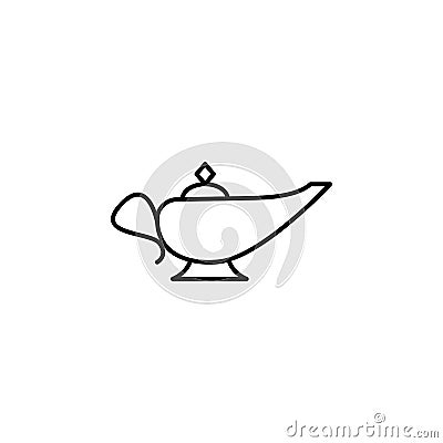 Magic lamp, miscellaneous outline icon. Signs and symbols can be used for web, logo, mobile app, UI, UX Vector Illustration