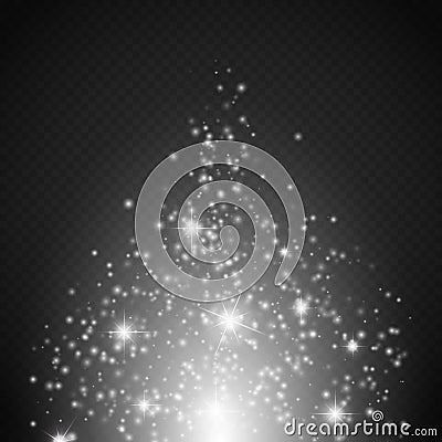 Magic light effect. Glow special effect light, flare, star and burst. Isolated spark Cartoon Illustration
