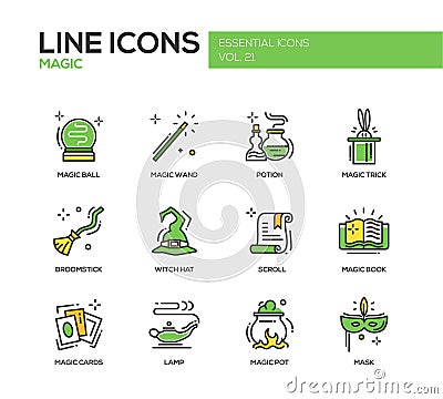 Magic - line design icons set Vector Illustration