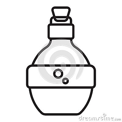 Magic mana potion bottle line art icon for apps or websites Vector Illustration