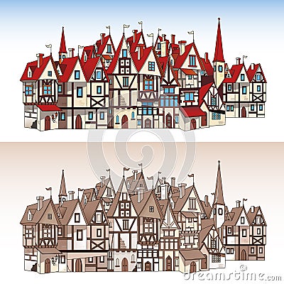 Magic medieval town Stock Photo