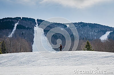 Magic Mountain Skier - Londonderry, VT Editorial Stock Photo