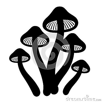 Magic mushrooms drawing Vector Illustration