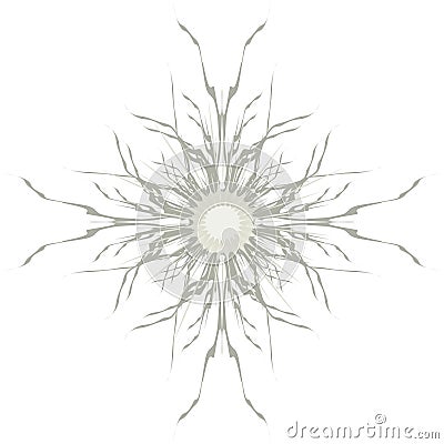 Magic mystical ornament. Idea for a snowflake, lace or flower. Vector Illustration