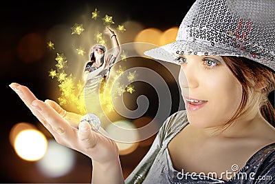 Magic party girl Stock Photo