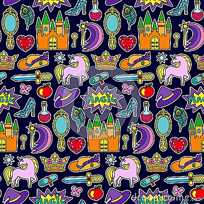 Magic Patch Seamless Pattern Vector Illustration