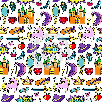 Magic Patch Seamless Pattern Vector Illustration