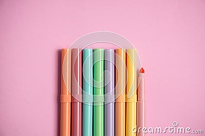 Magic pen on pastel pink background Editorial Stock Photo