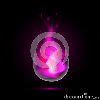 Magic pink fireball flame Vector Illustration