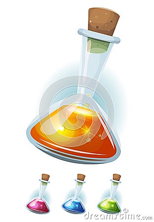 Magic Potion Flask With Elixir For Game Ui Vector Illustration