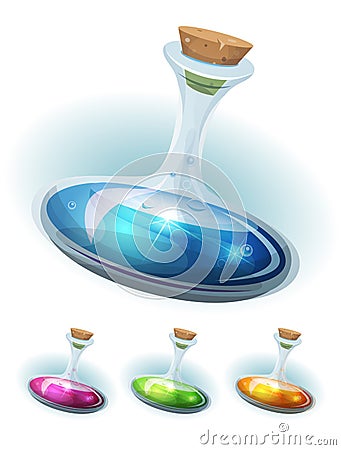 Magic Potion Flask With Elixir For Game Ui Vector Illustration