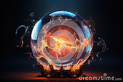 Magic prophecy sphere. Generative AI Stock Photo