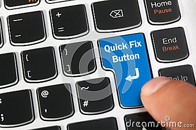 Magic quick fix button Stock Photo