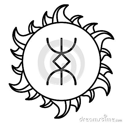 Magic Runic symbols. Sacred geometry, mandala. Medieval sign. Symbols of the esoteric Vector Illustration