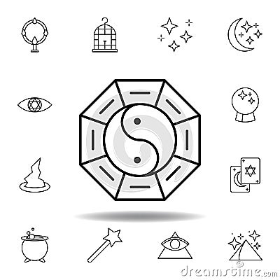 magic sign yin yang outline icon. elements of magic illustration line icon. signs, symbols can be used for web, logo, mobile app, Cartoon Illustration