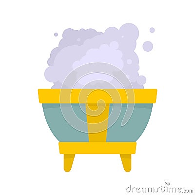 Magic smoke bowl icon, flat style Vector Illustration