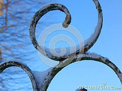 The magic of snow fallen at night Stock Photo